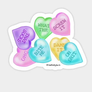 Valentines Bad Day Heart Candy Sticker